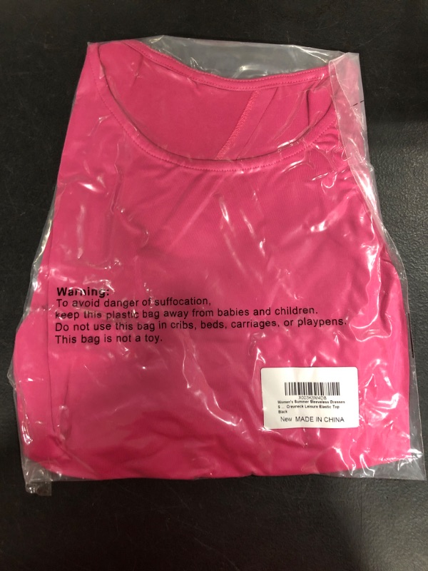 Photo 2 of [Size XXL] Aoysky Women's Sleeveless Crewneck Tie Back Crop Tank Top Casual Summer Dressy Tops-Pink