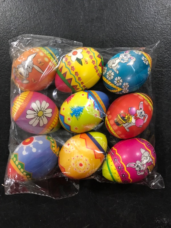 Photo 2 of 9-Pack Printed Easter Eggs, Easter Basket Stuffers Squishy Toys, Squishies Easter Eggs for Egg Hunt, Slow Rising Squishy Easter Eggs, Party Favor Gifts for Easter Classic Edition