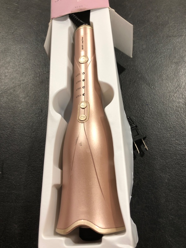 Photo 2 of Automatic Curling Iron, Auto Hair Curler with 1” Ceramic Ionic Barrel, Smart Anti-Stuck, Auto Shut-Off, 3 Temps Up to 430?, Hair Curler with Dual Voltage for Hair Styling Gold