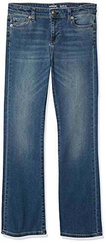 Photo 1 of Amazon Essentials Girls' Slim Boot-Cut Stretch Jeans, Washed Blue, 16 Plus
