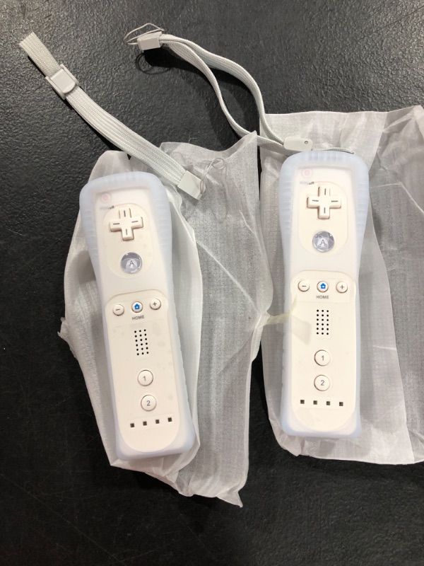 Photo 2 of Wii Remote Controller,Wireless Remote Gamepad Controller Compatible with Nintend Wii and Wii U?come with Silicone Case and Wrist Strap-2Packs (White)