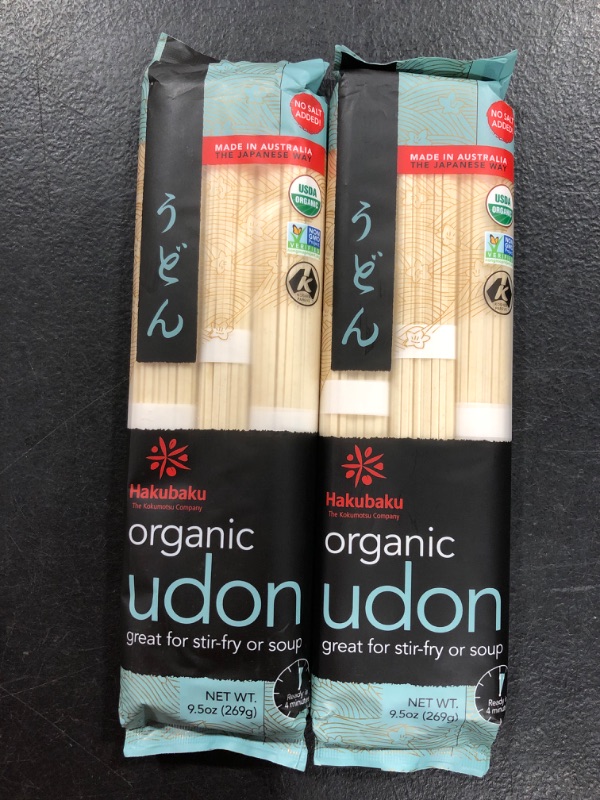 Photo 2 of 2 Hakubaku Organic Udon Authentic Japanese Wheat Noodles, No Salt Added, 9.5 Ounce
