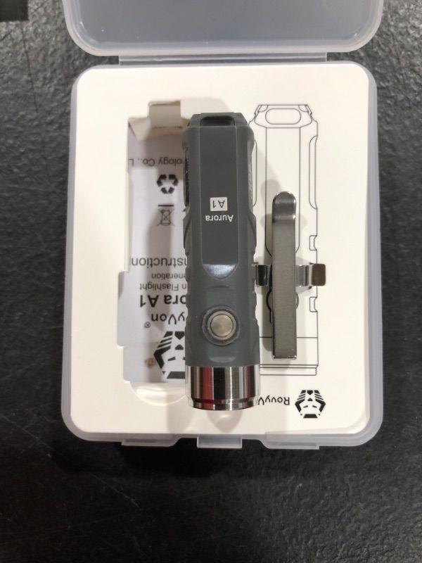 Photo 1 of RovyVon A1 USB C Rechargeable EDC Flashlight 650 Lumens Super Bright Outdoor Mini Keychain Flashlights for Everyday Carry, Camping, Thanksgiving, Xmas Gift(Grey) 