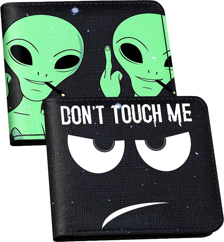 Photo 1 of Bistup *2 Packs* Leather Wallet for Girls Cute Kawaii Cartoon Aesthetic Women Cool Funny Leather Credit Id Card Cash Holder Woman Rfid Blocking Zipper Wallets With Coin Pocket Female Bifold Alien
