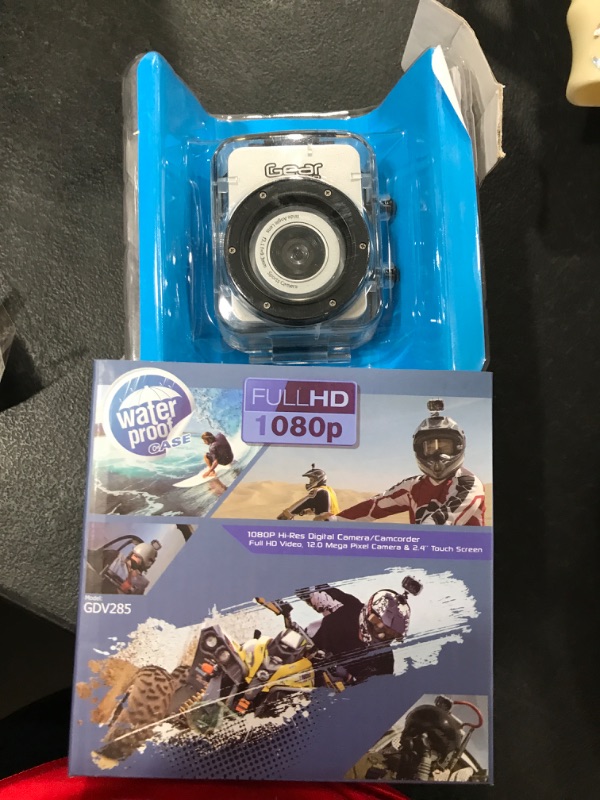 Photo 1 of Gear Pro Sports Action Camera - HD 1080P Mini Camcorder w/ 12 MP Cam, 2.4" Touch Screen USB SD Card HDMI, Battery - Waterproof Case, USB Cable, Wireless Remote Control, Mount - Pyle GDV285SL (Silver) Gray