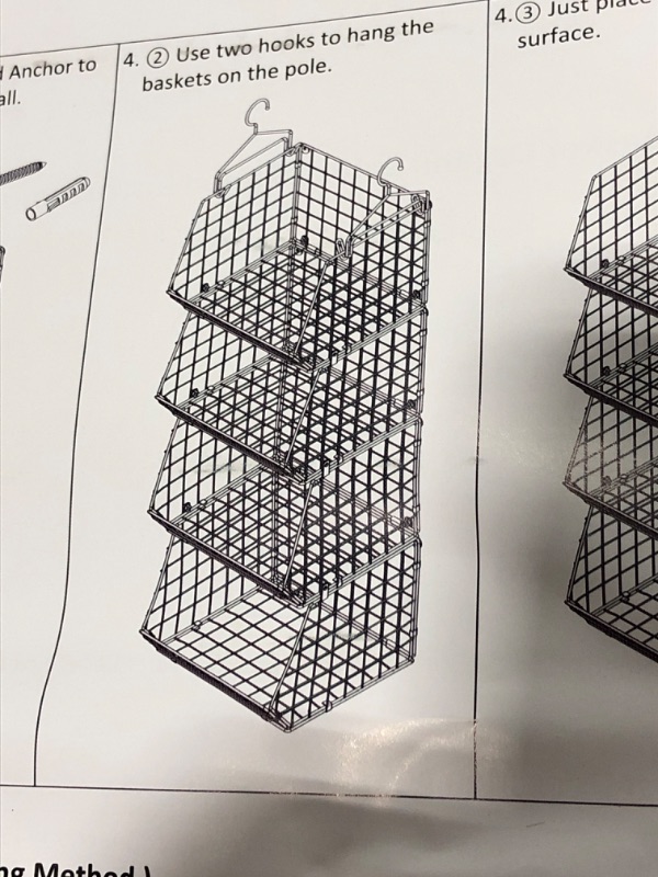 Photo 3 of 
4 Pack Stackable Wire Baskets, Pantry Organization and Storage,Wire Baskets for Organizing,Countertop Snack Chips Can Organizer,Household Storage Bins 