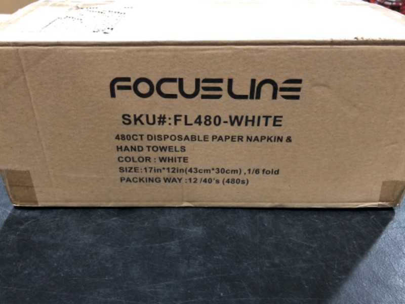 Photo 3 of [480 Pack] FOCUSLINE Disposable Bathroom Napkins, Linen-Feel Guest Towels, Soft and Absorbent Disposable Paper Hand Towels for Dinner, Wedding Event, Parties, White 480Pack White Napkins