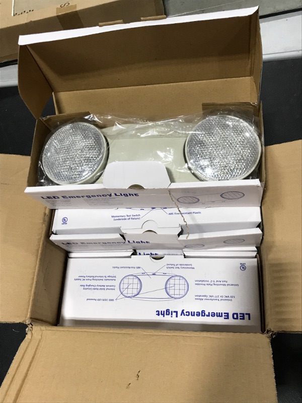 Photo 2 of 4 Pack LED Emergency Exit Lighting Fixtures with Two Heads, US Standard Adjustable Integrated LED Emergency Light with Battery Backup