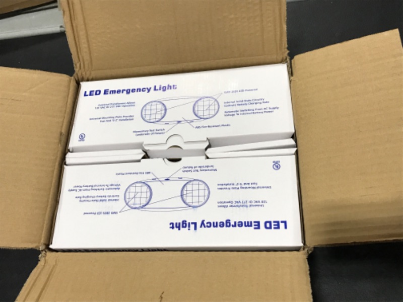 Photo 3 of 4 Pack LED Emergency Exit Lighting Fixtures with Two Heads, US Standard Adjustable Integrated LED Emergency Light with Battery Backup