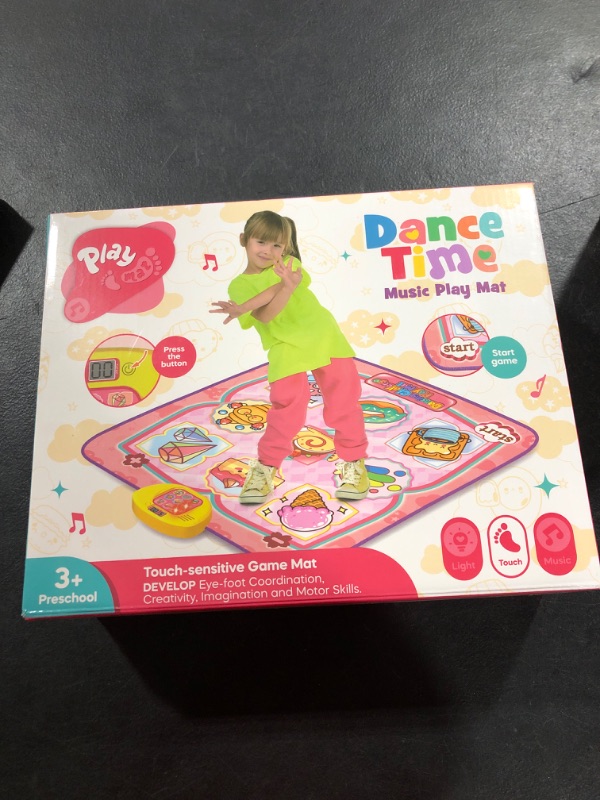 Photo 2 of Dance Mat Toys, Kids Dance Mat Electronic Dance Pad Game Toy for Kids, Dance Mat with LED Lights, Built-in Music, Adjustable Volume and 5 Game Modes, Dance Mat Gift for 3-12 Year Old Girls Boys