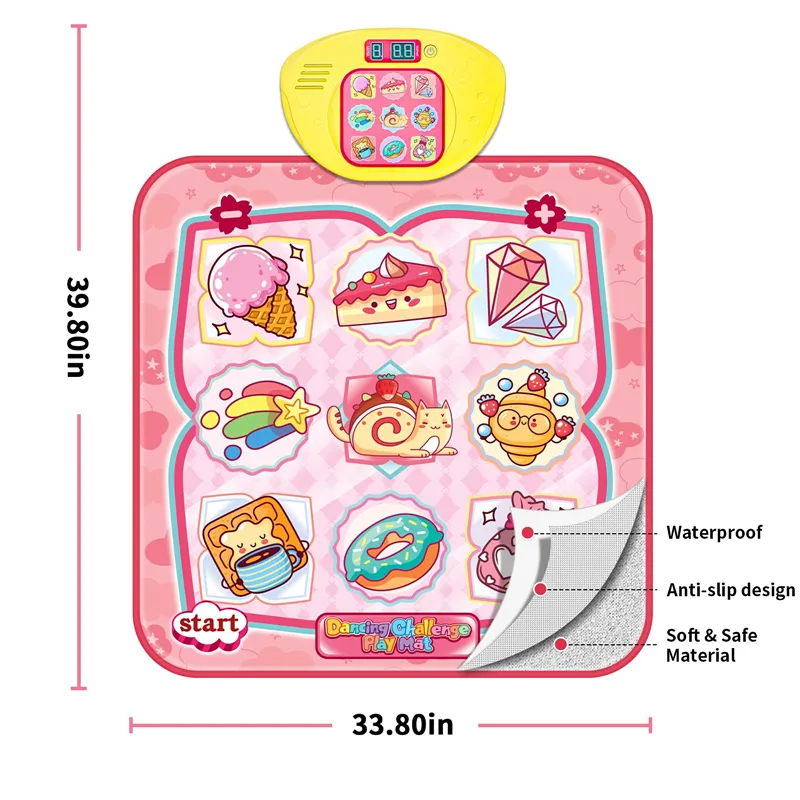 Photo 1 of Dance Mat Toys, Kids Dance Mat Electronic Dance Pad Game Toy for Kids, Dance Mat with LED Lights, Built-in Music, Adjustable Volume and 5 Game Modes, Dance Mat Gift for 3-12 Year Old Girls Boys