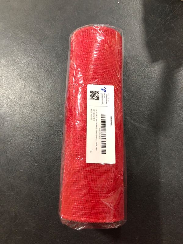 Photo 2 of 10 inch x 30 feet Plastic Mesh Ribbon - Value Mesh (Cranberry)