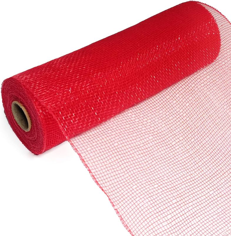 Photo 1 of 10 inch x 30 feet Plastic Mesh Ribbon - Value Mesh (Cranberry)