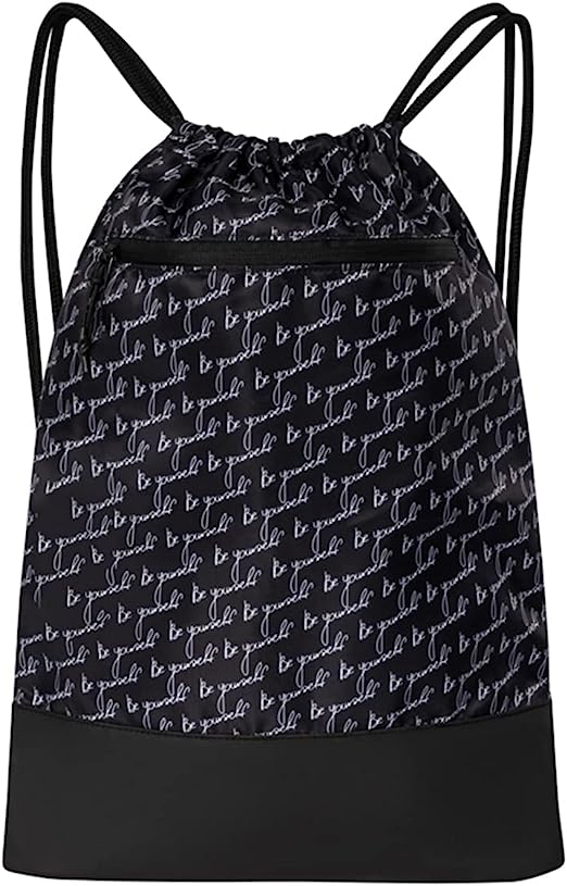 Photo 1 of Drawstring Backpack for Women | Durable Lightweight Gym Backpack with Graphic Designs | Great for Drawstring Bags for the Gym, Travel, and Overnights | Black - Be Yourself
