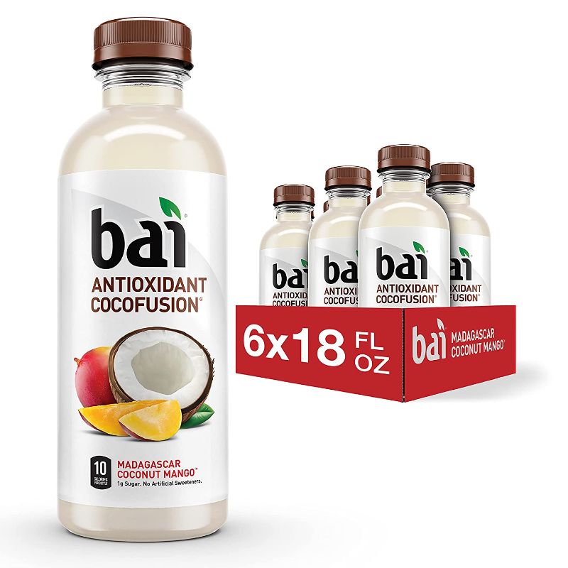 Photo 1 of 
Bai Coconut Flavored Water, Madagascar Coconut Mango, Antioxidant Infused Drinks, 18 Fl Oz (Pack of 6)