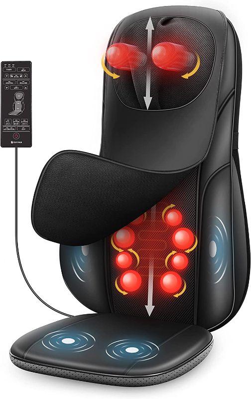 Photo 1 of COMFIER Shiatsu Neck & Back Massager,Height Adjustable Massage Chair Pad with Heat, Back Support Chair Massage Seat Cushion for Pain Relief, Gifts for Mom,Dad