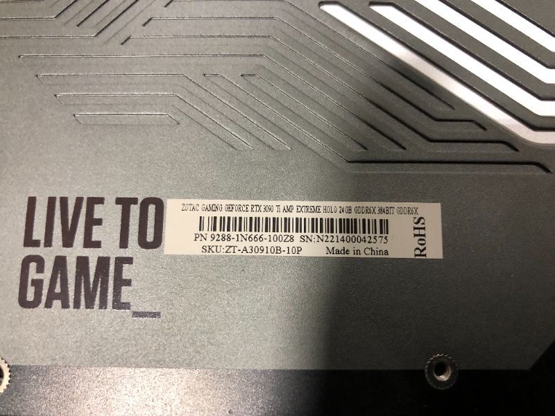 Photo 3 of ZOTAC Gaming GeForce RTX™ 3090 Ti AMP Extreme Holo 24GB GDDR6X 384-bit 21 Gbps PCIE 4.0 Graphics Card, HoloBlack, IceStorm 2.0 Advanced Cooling, Spectra 2.0 RGB Lighting, ZT-A30910B-10P