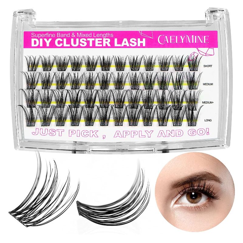 Photo 1 of CAELYMINE DIY Eyelash extensions Cluster Lashes Natural Look Lash Extension 3D Cosplay Eyelash Cluster Extensions Reusable 10-16mm MIX 48pcs (HDD17)