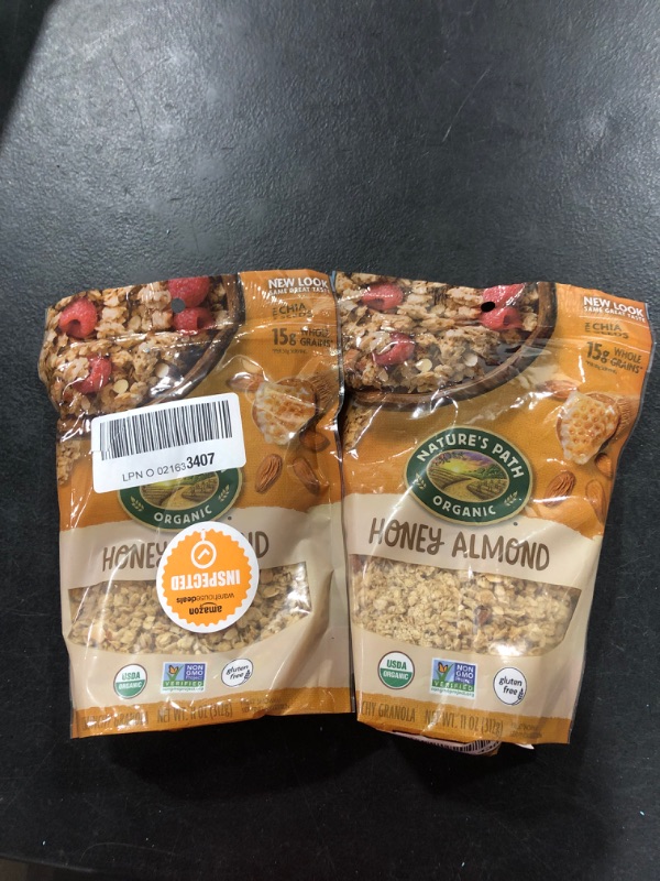 Photo 2 of 2 Nature's Path Organic Gluten Free Honey Almond Granola, 11 Ounce, Non-GMO, 15g Whole Grains, with Omega-3 Rich Chia Seeds