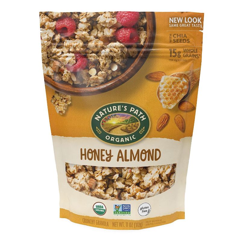 Photo 1 of 2 Nature's Path Organic Gluten Free Honey Almond Granola, 11 Ounce, Non-GMO, 15g Whole Grains, with Omega-3 Rich Chia Seeds
