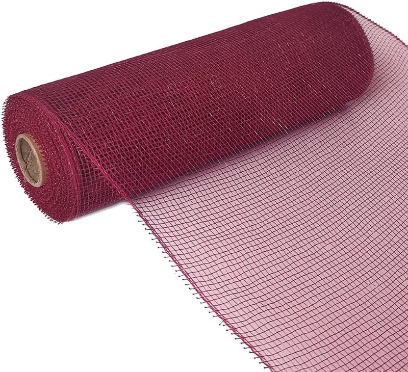 Photo 1 of 10 inch x 30 feet Plastic Mesh Ribbon - Value Mesh (Burgundy) 