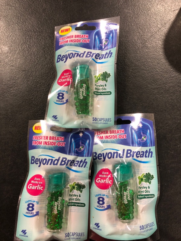 Photo 2 of 3 Beyond Breath – Breath Freshening Capsules For Fresher Breath From The Inside Out –Works On Garlic And Odors From Other Food - Lasts Up To 8 Hours - 50 Capsules