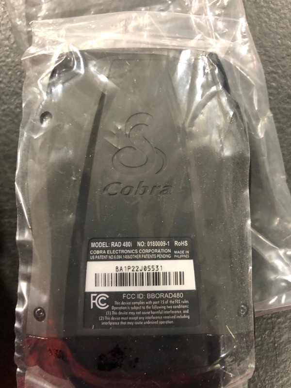 Photo 1 of Cobra RAD 480i Laser Radar Detector – Long Range Detection, Bluetooth, iRadar App, LaserEye Front and Rear Detection, Next Gen IVT Filtering, Black RAD480i Radar Detector