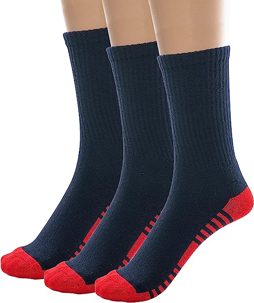 Photo 1 of Boys Girls Bamboo Crew Cushioned Athletic Socks with Seamless Toe- 3 Pairs 