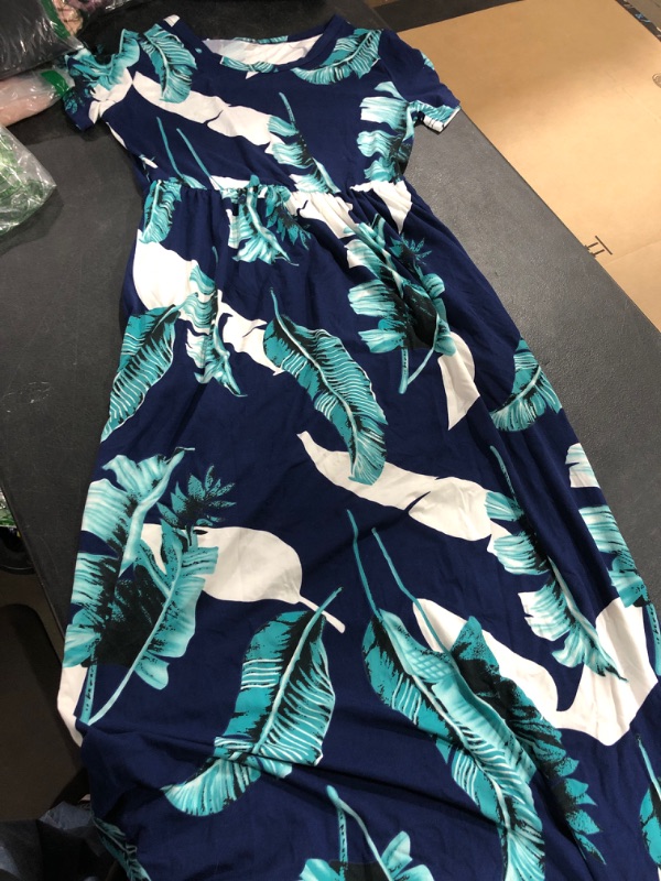 Photo 1 of AUSELILY Women Medium Short Sleeve Loose Plain Casual Long Maxi Dresses with Pockets 