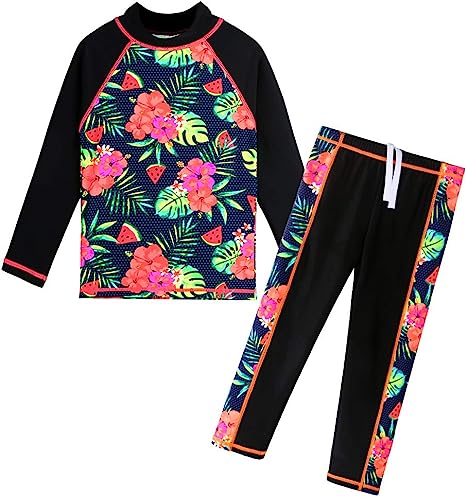 Photo 1 of BAOHULU Girls Swimsuit Two Piece Tankini UPF 50+ UV Protective Rash Guard Set Size 14