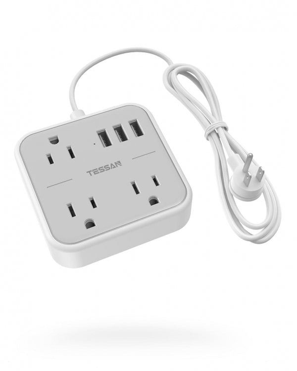 Photo 1 of Dorm Essentials Power Strip 5 FT Extension Cord Flat Plug With 3 Outlets 3 USB Ports
