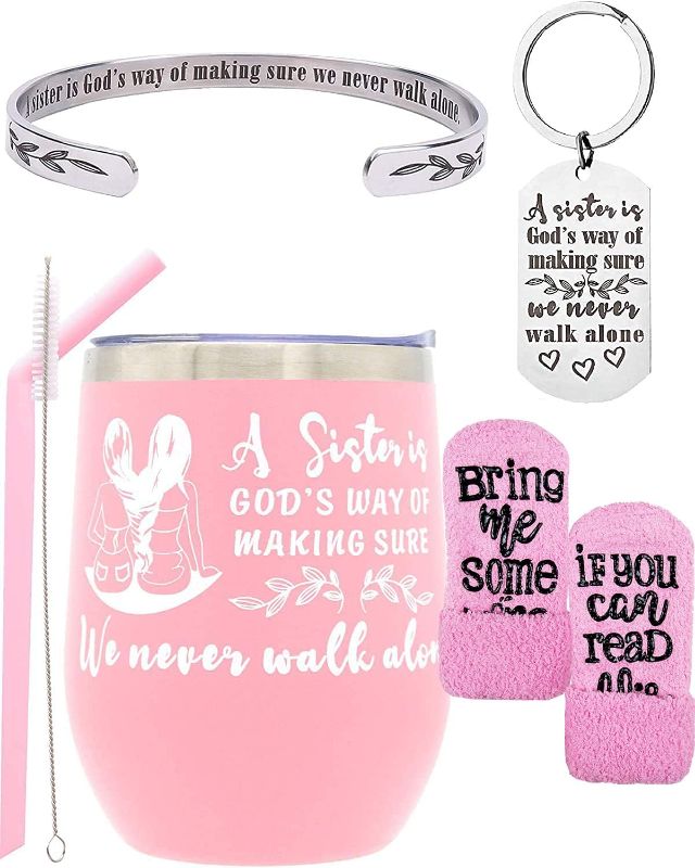 Photo 1 of EBE EmmasbyEmma Sisters Gifts from Sister, Sister Gifts, Christmas Gifts, A Sister is Gods Way of Making Sure We Never Walk Alone, Sister Birthday Gifts from Sister, Sister Tumbler