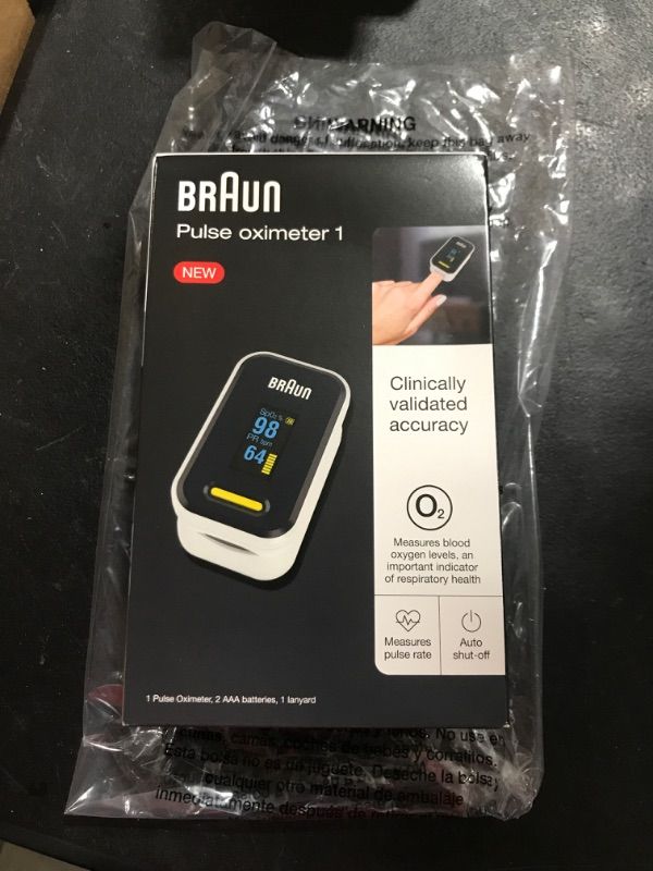 Photo 1 of Braun Pulse Oximeter with Clinically Validated Accuracy BPX800US Black