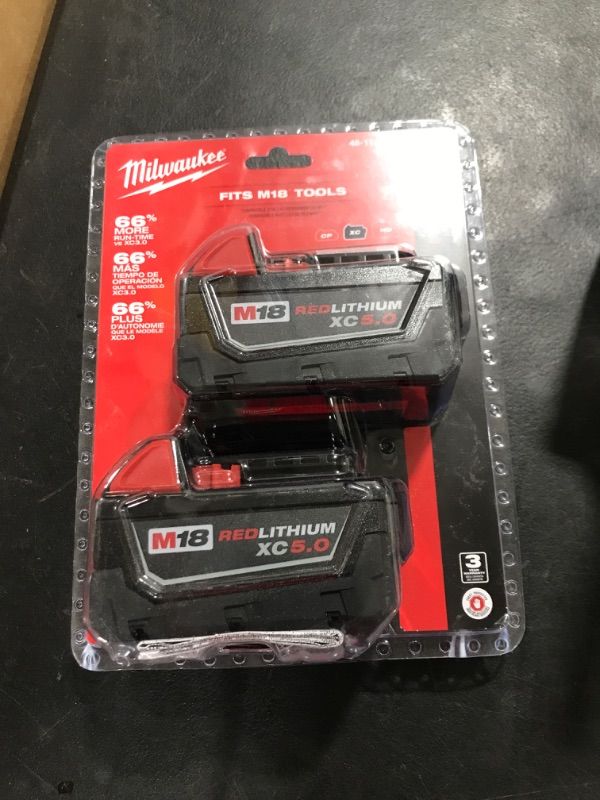 Photo 2 of Milwaukee M18 REDLITHIUM XC 5.0Ah Battery 2Pk