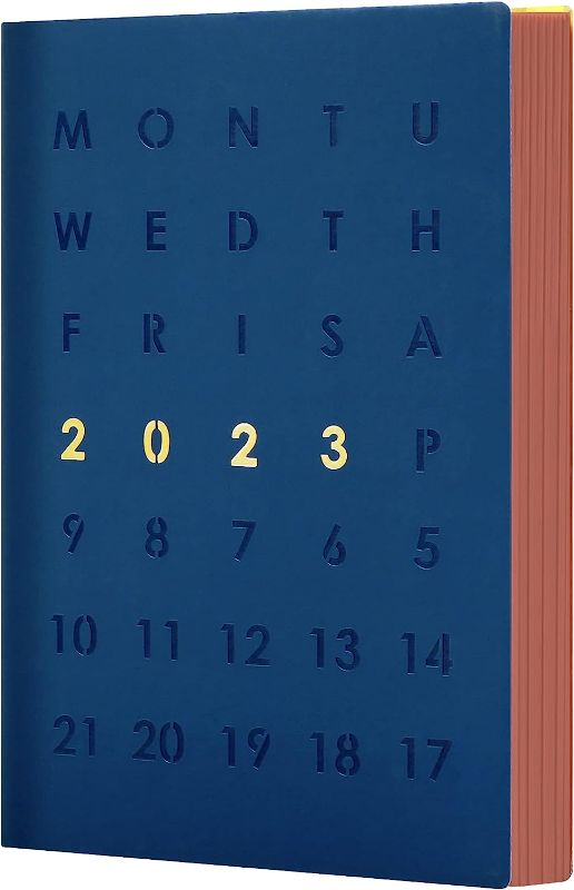 Photo 1 of CAGIE 2023 Planner Weekly and Monthly for Women Agenda, Leather Daily Planner 2023 with Habit Tracker, Monthly Expense Tracker,5.7 x 8.5 Inch 2023 Jan. - 2023 Dec Day Planner, Blue
