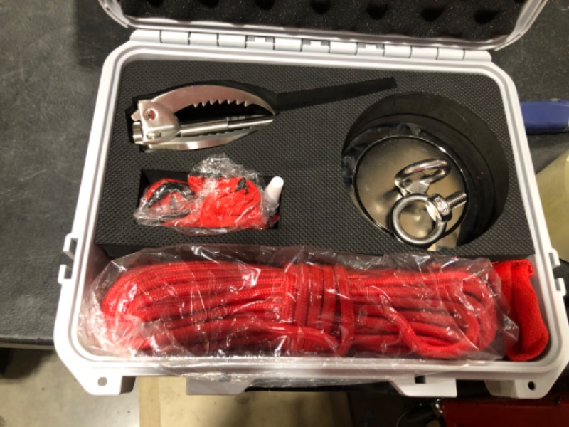 Photo 2 of 3600LBs Magnet Fishing Kit – A Complete Double Sided Magnet Fishing Kit with Case Includes Strong Neodymium N52 Magnet, Durable 65ft Rope, Carabiner, Gloves, Grappling Hook & Waterproof Case 3600 LB Double Sided Magnet Kit