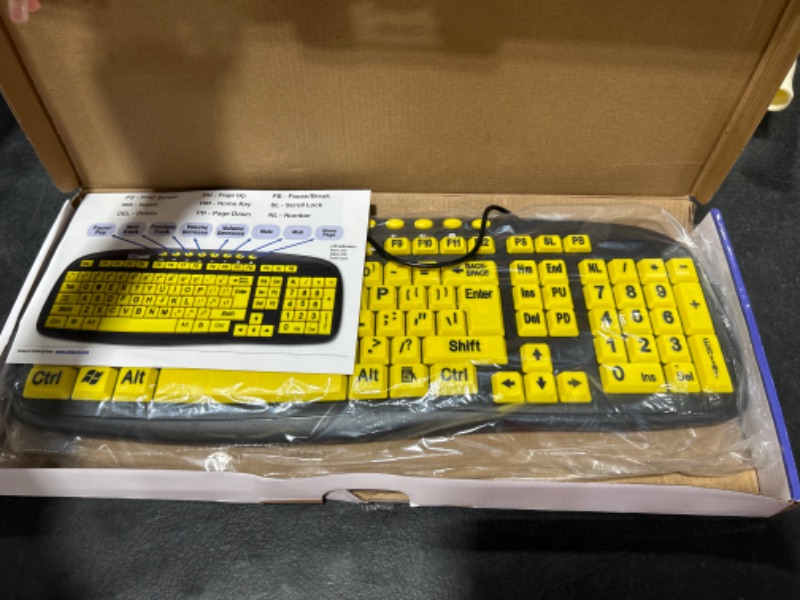Photo 1 of Ezsee Low Vision Keyboard Large Print Yellow Keys by Ergoguys