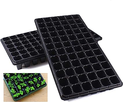 Photo 1 of  Pack Seed Starter Kit, 72 Cell Seedling Trays Gardening Germination Plastic Tray Nursery Pots Mini Propagator Plant Grow Kit Plug Tray Starting Trays for Seedling Germination