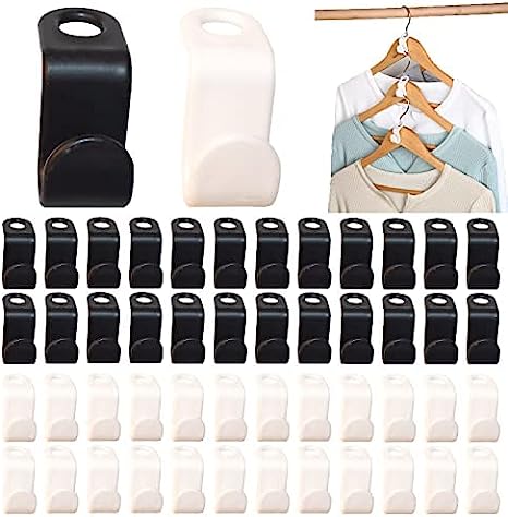 Photo 1 of 100 Pack Clothes Hanger Connector Hooks, Space Saving Cascading Hanger, Extender Hooks Closet Organizer and Storage(White & Black)
