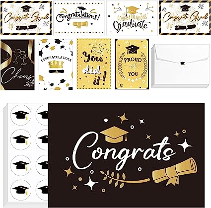 Photo 1 of 240 Set Graduation Gift Cards 2023 with Envelopes Bulk 2023 Congratulations Gift Cards Thank You Greeting Cards Assortment Holder College Graduation Congrats Cards with 240 Envelopes and 240 Stickers
