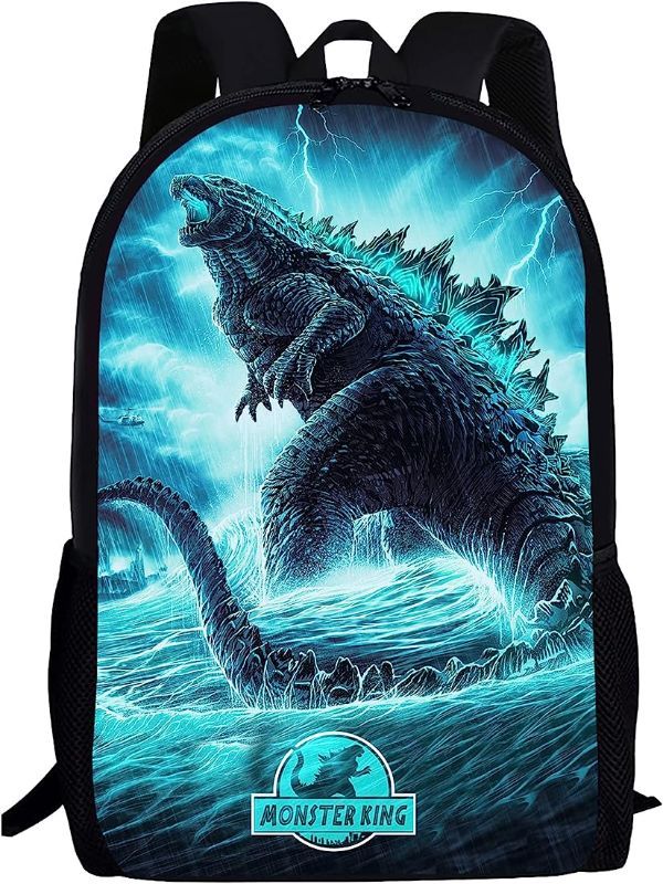 Photo 1 of 17 Inch Backpack Travel Prints Casual Lightweight Bookbag Daypack Cartoon Monsters Fan Gifts Sports Bag Style2