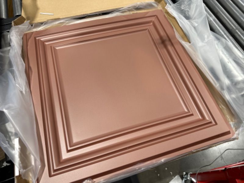Photo 2 of 12PCS 3D Ceiling Tiles Wall Panels Decorative Water Proof Moisture-proof Plastic Sheet in Copper