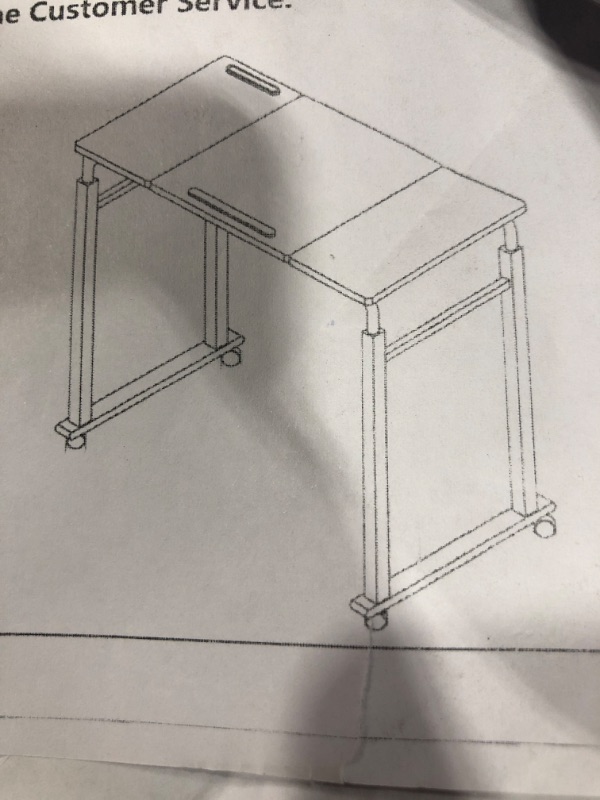 Photo 1 of 32 in x 16in Rolling Desk with adjustable middle section (Black/tan underneath) 