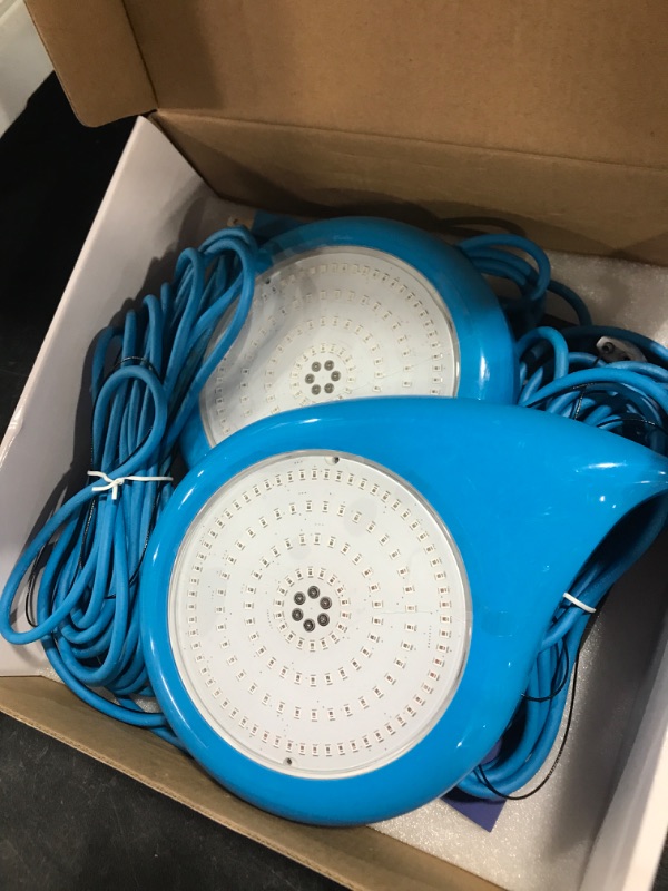 Photo 1 of LyLmLe LED Pool Lights with APP Control,RGB Dimmable Underwater Submersible Lights with Magnets, IP68 Waterproof Music Sync Color Changing 12V Pool Lights for Inground Aboveground Pool, 26ft Cord