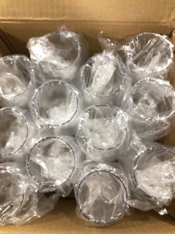 Photo 2 of 24 piece Stemless Unbreakable Crystal Clear Plastic Wine Glasses Set of 24 (10 Ounces) Clear 10.0 ounces