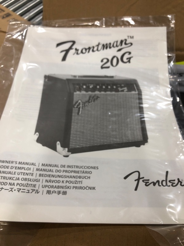Photo 2 of Fender Frontman 20G Guitar Combo Amplifier - Black Bundle with Instrument Cable and Picks Frontman 20G Black Bundle w/ Cable