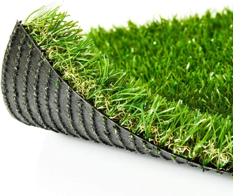 Photo 1 of ZGR Premium Artificial Grass 4' x 6' Outdoor Rug, 1.38" Realistic Thick Turf for Garden, Yard, Fake Lawn, Dogs Synthetic Grass Mat, Non-Toxic, Rubber Backed with Drainage Holes, Customized Sizes
