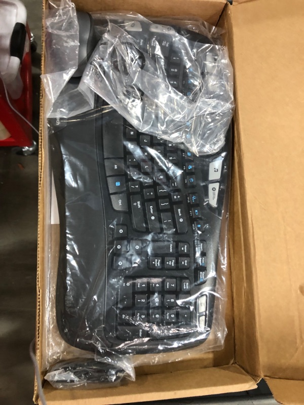 Photo 2 of Logitech MK570 Wireless Wave Keyboard and Mouse Combo, Contoured Cushioned Palm Rest, Advanced Wireless Connection, Hyperfast Scrolling Mouse, Black 