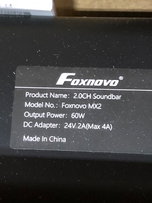 Photo 3 of Foxnovo Sound Bars for TV: 60W Deep Bass TV Sound Bar, MX2
