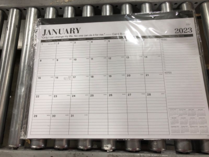 Photo 2 of 2023-2024 Desk Calendar - Large Desk Calendar 2023-2024, Jul. 2023 - Dec. 2024, 22" x 17", Thick Paper with Corner Protectors, Large Ruled Blocks, 2 Hanging Hooks, To Do & Notes - Classic Black